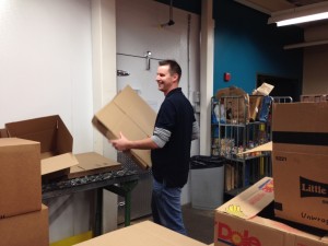 Second Harvest Volunteering making boxes